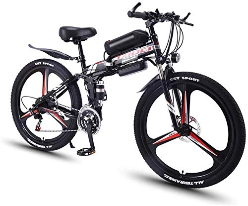 Vélo de montagne électrique pliant : RDJM VTT Electrique, Vélos électriques for Adultes 350W Pliant Montagne Ebike Aluminium Trajets vélo électrique avec 21 Vitesses Vitesse et 3 Modèle de Travail Vélo électrique E-Bike (Color : Black)