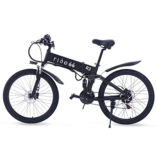Vélo de montagne électrique pliant : ride66 Velo Electrique VTT Bike 26 Pouces Pliant Batterie Ebike pour Homme Femme