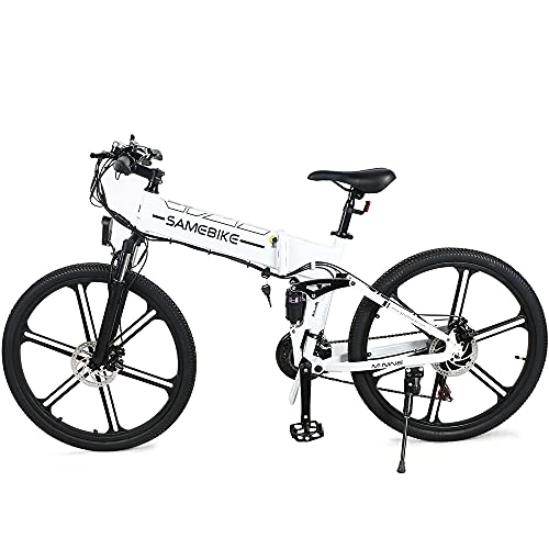 Vélo de montagne électrique pliant : SAMEBIKE LO26-II La Nouvelle Version Vélos électriques Velo Electrique Pliable 26 * 1.95 Pouces VTT Shimano 21 Vitesse Couleur TFT Affichage