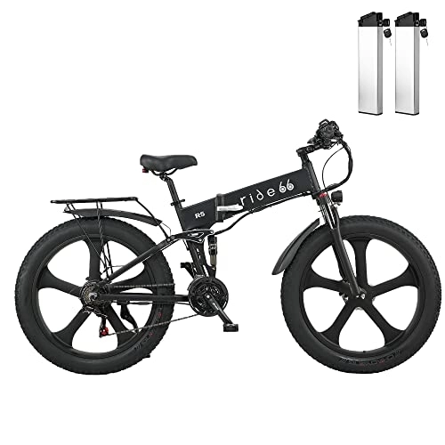 Vélo de montagne électrique pliant : Velo Electrique VTT Fat Bike 26 Pouces Pliant Double Batterie Montagne Ebike pour Homme Femme