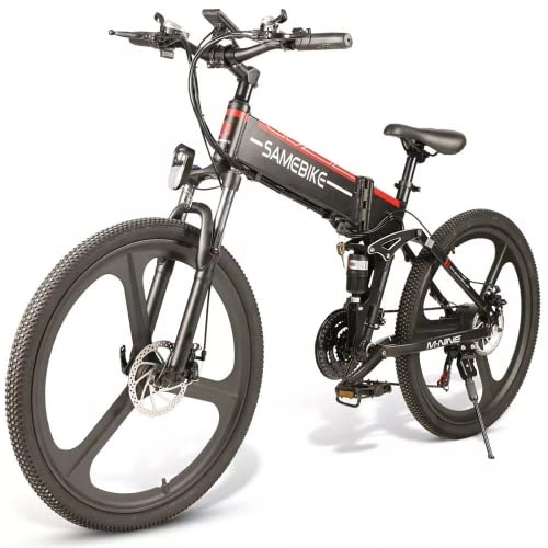 Vélo de montagne électrique pliant : Vélo Électrique, 26" Vélo Électrique VTT Montagne E-Bike, Vélo Électrique Adulte Vélo Électrique Pliant, Vélos Électrique 48V 10Ah, Vélo Cyclomoteur 21S LCD USB (LO26 IT Noir)