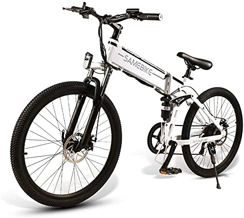 Vélo de montagne électrique pliant : Vélo Électrique pour Adultes 26"E-Bike Pliable, E-VTT, E-Muntainbike48V 10.4Ah 350W VTT 21-Level Shift Assisted (Couleur : 4.8V / 10.4Ah / Blanc) (Couleur : 48V / 10.4Ah / Noir) Extérieur Équitation
