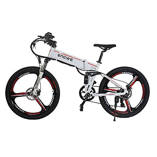 Vélo de montagne électrique pliant : Vélo électrique pliable en aluminium de 66 cm - 400 W - Batterie 48 V 12, 5 A - Vélo électrique de montagne, de plage, de ville (blanc)