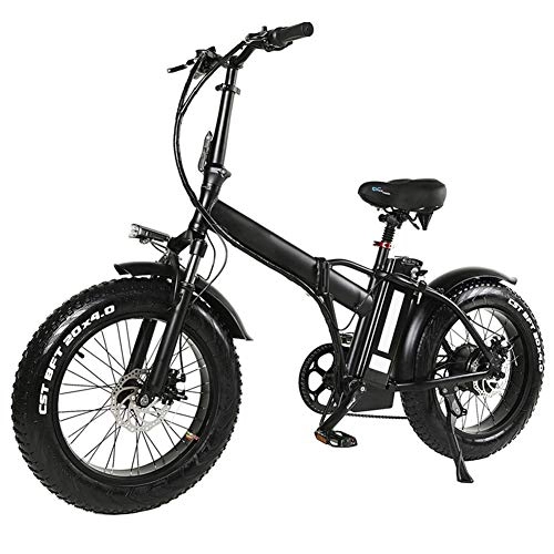 Vélo de montagne électrique pliant : Vélo électrique pliant VTT pour adultes, 20 pouces avec amovible 48V Lithium-Ion 500W haute vitesse du moteur, 7 vitesses Shifter, 4, 0 pouces pneus, soutien Régulateur de vitesse, Horn, Anti-vol