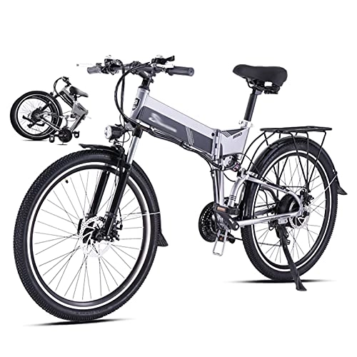 Vélo de montagne électrique pliant : WZW M90 Pliable Vélo Électrique pour Adultes - 26 Pouces 500W Hors Route Vélo électrique - 48V / 12.8Ah Amovible Lithium-ION Batterie Montagne Bicyclette 21 La Vitesse Engrenages
