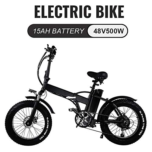 Vélo de montagne électrique pliant : YDBET Électrique Pliant vélo Fat Tire 20 4" avec 48V 500W 15Ah Batterie Lithium-ION, City Mountain vélo Booster 100-120KM pour extérieur Cyclisme Voyage Out Travail