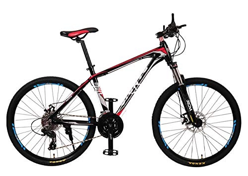 Vélo de montagne électrique pliant : YeeWrr Lightweight Hybrid Bike Adult Mountain Bike, 26-inch Variable Speed Shock Absorber Bike, Green Travel, Protect The Environment-Black_Red_27_Gears