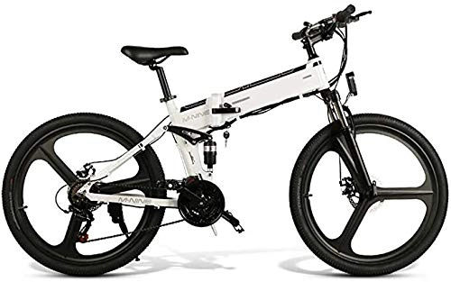 Vélo de montagne électrique pliant : YPLDM Vélos électriques pliants Adultes Comfort Bicyclettes Hybrides Couchés / Road Bikes20, 11.6Ah Batterie au Lithium, Alliage d'aluminium, Blanc