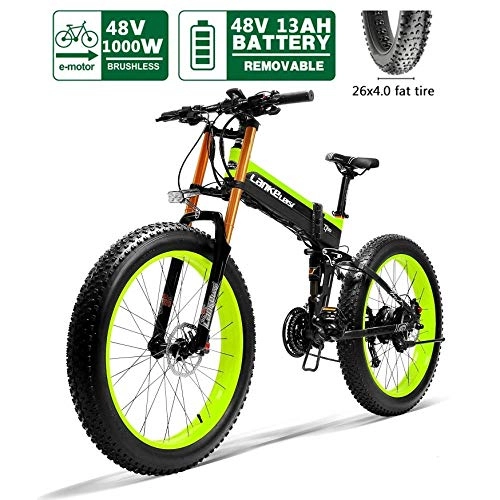 Vélo de montagne électrique pliant : ZHAOSHOP Vélo électrique 26" x4.0'' Fat Tire e-Bike Alliage d'aluminium Pliant vélo électrique Vélo de Montagne Batterie au Lithium Batterie Freins à Disque Hydrauliques pour Femme / Homme, Green