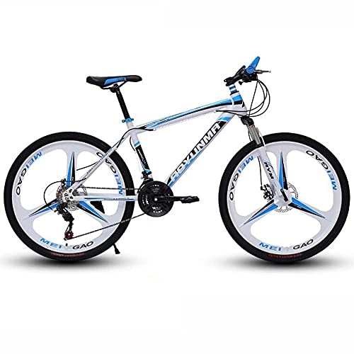 Vélo de montagnes : 24 / 26inch Mountain Bikes for Adult Men Women Road Bicycle Suspension Forks and Disc Brakes 21-30 Speeds Optional Multi-Color (Color : White Size : 26inch / 30Speed) (Blue 24inch / 24Speed)