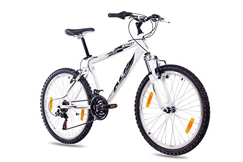 Vélo de montagnes : 24 "Mountain Bike vélo pour jeune Unisexe KCP Street en aluminium avec 18 vitesses Shimano Blanc