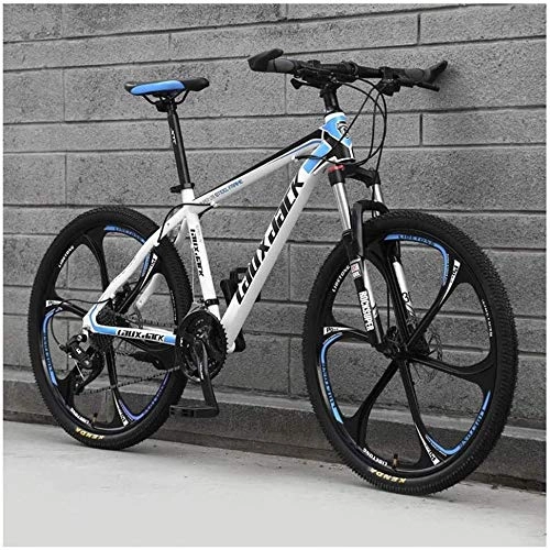 Vélo de montagnes : 26" MTB Front Suspension 30 Speed Gears Mountain Bike with Dual Oil Brakes Blue