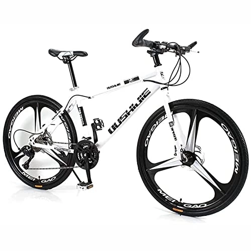 Vélo de montagnes : 26 pouces VTT pour femmes / hommes léger 21 / 24 / 27 vitesses vtt adultes vélos cadre en acier au carbone Suspension avant, Blanc, 21 speed