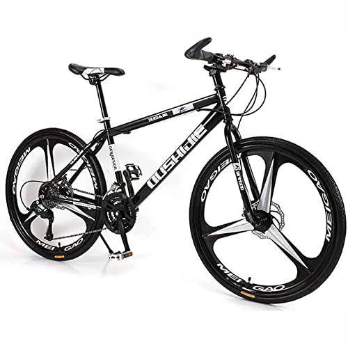 Vélo de montagnes : 26 pouces VTT pour femmes / hommes léger 21 / 24 / 27 vitesses vtt adultes vélos cadre en acier au carbone Suspension avant, Noir, 24 speed
