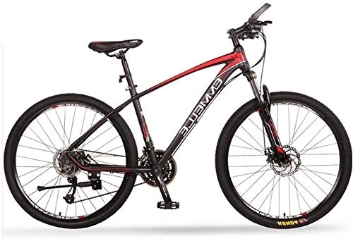Vélo de montagnes : 27-Speed ​​Mountain Bikes, 27, 5 pouces Big Mountain Trail pneus de vélo, double suspension de vélo de montagne, cadre en aluminium, Femmes Hommes vélo, (Color : Red)
