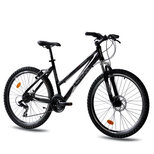 Vélo de montagnes : 66 cm Moutainbike Bicyclette Kcp Tovian Lady Alliage avec 21S Shimano TX Noir – (66 cm)