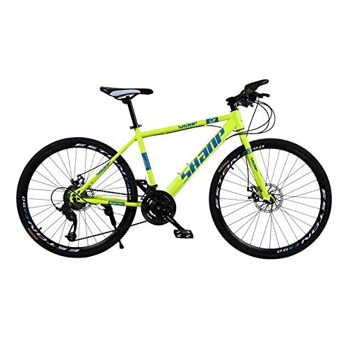 Vélo de montagnes : Adult Mountain Bike Cross Country Speed Racing Unisex 26" 30 Speed System Front and Rear Mechanical Disc Brakes One Wheel Red@Roue Rayons_30 Vitesses 26 Pouces [160-185cm