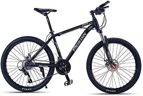 Vélo de montagnes : Adulte Mountain Bikes, 26 pouces haute teneur en carbone Cadre en acier Hardtail de vélo de montagne, suspension avant Hommes vélos tout-terrain, VTT (Color : Silver)