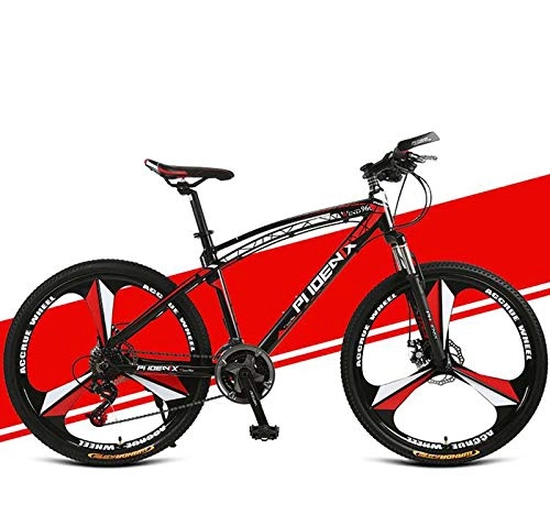 Vélo de montagnes : Adulte VTT, en Alliage d'aluminium léger Cadre, Avant arrière Freins à Disque Offroad vélo, en Alliage de magnésium Roues intégré, A, 24 Speed