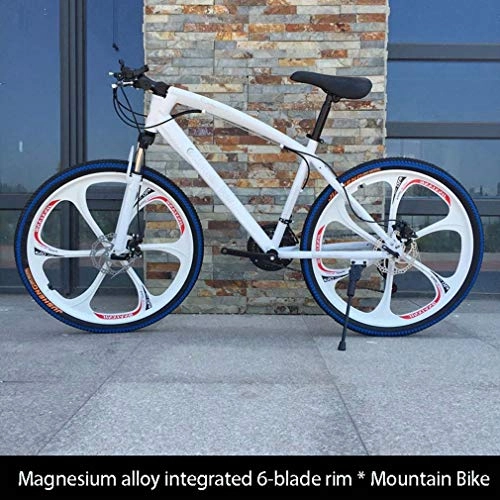 Vélo de montagnes : AISHFP Adult Mountain Bike, Juvénile étudiant City Road Racing Bike, vélo Double Frein à Disque de Montagne Hommes, 26 Pouces Roues vélo, B, 21 Speed