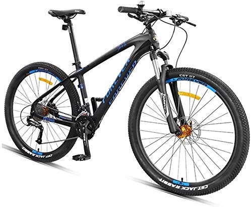 Vélo de montagnes : Aoyo Hardtail Mountain Bike, 27, 5 Pouces Big Wheels Mountain Trail Bike, Cadre en Fibre de Carbone Hommes Femmes Tout Terrain VTT (Color : Blue)