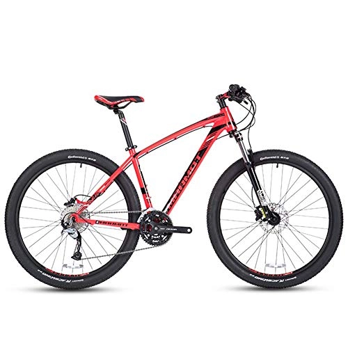Vélo de montagnes : AZYQ Vlos de montagne 27 vitesses, VTT semi-rigide 27, 5 pouces Big Wheels, cadre tout terrain en aluminium pour femmes adultes hommes 'S, blanc, rouge