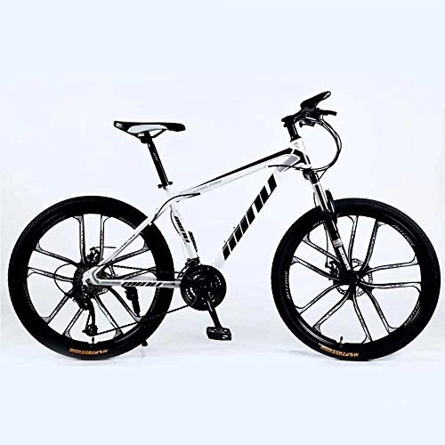 Vélo de montagnes : BECCYYLY Vélo de Montagne VTT 24 / 26 Pouces avec Double Disque de Frein, VTT Adulte, Semi-Rigide vélo avec siège réglable, épaissie Carbone Cadre en Acier, Bicyclette