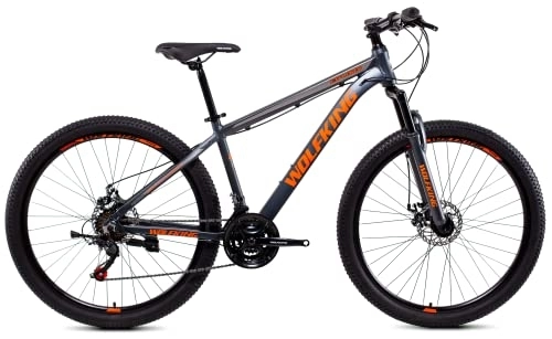 Vélo de montagnes : Bicystar Wolfking VTT 27, 5" Gris / Orange Adulte Unisexe, 27.5