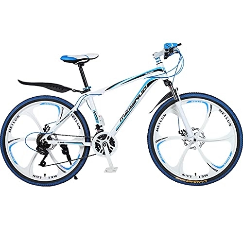 Vélo de montagnes : Bike VTT Semi-Rigide pour Hommes Et Femmes, Roues Vélo Montagne 26 Pouces, Manettes Vitesses À 27 Vitesses, avec Fourche À Suspension Avant Et Cadre en Alliage D'aluminium, Bleu