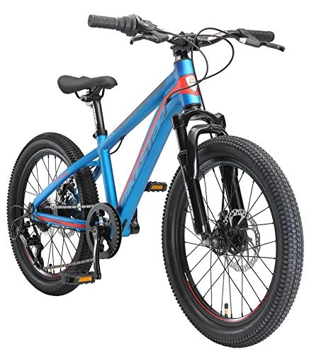 Vélo de montagnes : BIKESTAR VTT Vélo Tout Terrain 20" pour Enfants de 6-9 Ans | Bicyclette Cadre 11.5 Pouces 7 Vitesses Shimano, Hardtail, Freins Disque | Bleu