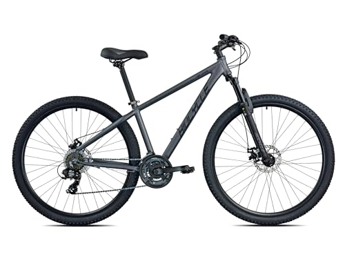 Vélo de montagnes : Biocycle Elixir D - Velo Tout Terrain | Fabriqué en Aluminium - Velo VTT à 21 Vitesses | Freins à Disque Mécaniques | Roue 29'' (Gris, S)