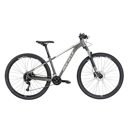 Vélo de montagnes : Biocycle Kols 29" - Velo Tout Terrain | Fabriqué en Aluminium - Velo VTT à 18 Vitesses | Freins à Disque Hydrauliques (S, Gris)