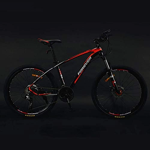 Vélo de montagnes : CENPEN Vélo intérieur authentique anticarbone pour adulte et homme, vélo de compétition, vélo de route léger à double amortisseur, freins à disque à vitesse variable (couleur : rouge, taille : S)