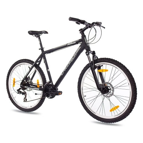 Vélo de montagnes : CHRISSON 26" VÈLO VTT Mountainbike Aluminium TERIER avec 21 Vitesse Shimano TX Noir Matt (s) - 66, 0 cm (26 Pouces)