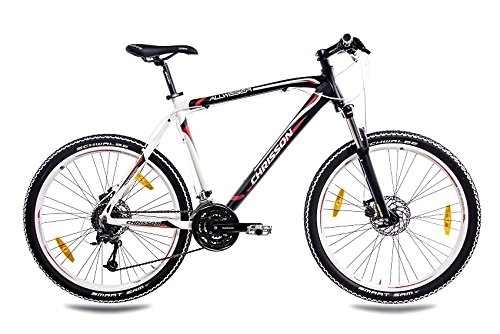 Vélo de montagnes : Chrisson VTT 26" tout terrain en aluminium avec 24G Deore noir blanc mat, 53 cm