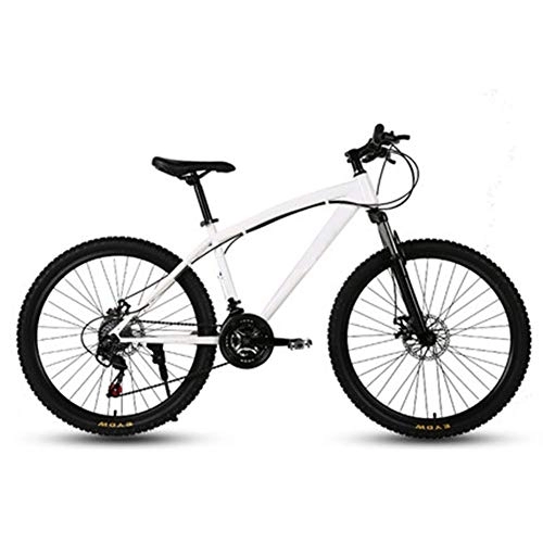Vélo de montagnes : D&XQX 26 Pouces Mountain Bikes, Double Disque de Frein VTT Hardtail, Hommes Femmes à Haut Carbone Tous Acier Terrain Alpine Vélo Vélos Anti-Slip, 21 Speed
