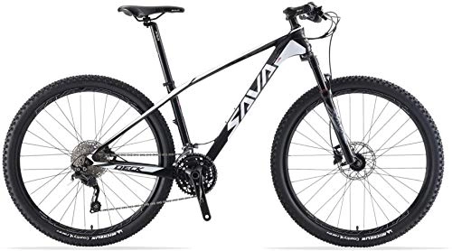 Vélo de montagnes : DECK6.0 Carbon Mountain Bike 27, 5" / 29" XC vélo hors route VTT en fibre de carbone ultra-léger avec 30 vitesses Shimano Deore M6000 groupe Set et complet Hard Tail, blanc, 27.5 * 19