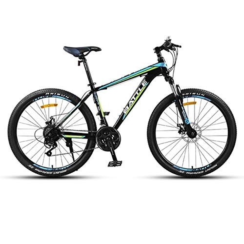 Vélo de montagnes : Dsrgwe VTT, 26” Mountain Bike, Cadre en Acier au Carbone Mountain Bicycles, Double Disque de Suspension et de freinage Avant, 24 Vitesses (Color : B)