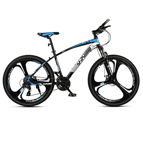 Vélo de montagnes : Dsrgwe VTT, 26” Mountain Bike, Cadre en Acier au Carbone Vélos Dur arrière, Double Disque de Frein et de la Fourche Avant, 21 Vitesses, 24x, 27 Vitesses (Color : Black+Blue, Size : 24 Speed)