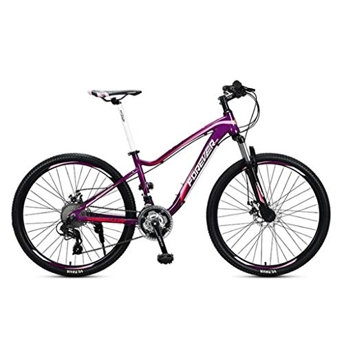 Vélo de montagnes : Dsrgwe VTT, 26” Mountain Bike, Cadre en Aluminium Semi-Rigide vélo, avec Freins à Disque et Suspension Avant, 27 Vitesse (Color : B)
