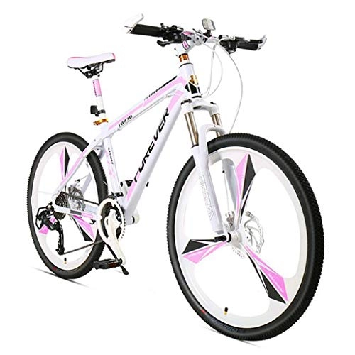 Vélo de montagnes : Dsrgwe VTT, 26” Mountain Bike, Cadre en Aluminium Semi-Rigide Vélos, avec Freins à Disque et Suspension Avant, 27 Vitesses (Color : B)