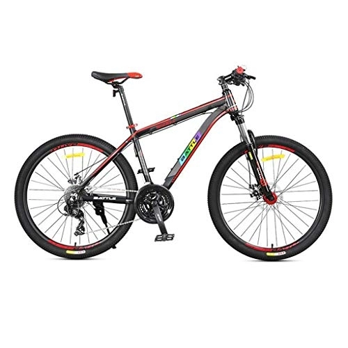 Vélo de montagnes : Dsrgwe VTT, 26” Mountain Bike, Cadre en Aluminium Semi-Rigide Vélos, Double Disque de Frein et de Suspension Avant Verrouillage, 27 Vitesses (Color : Black)