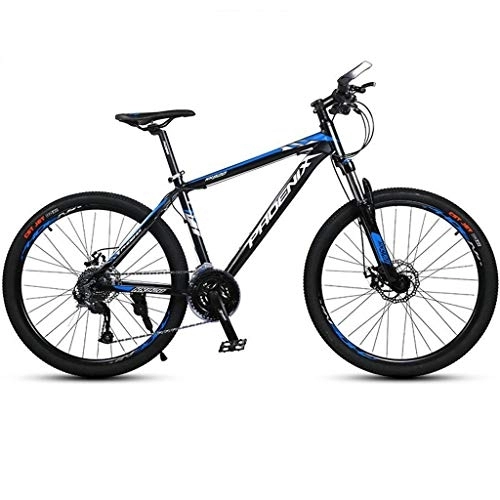 Vélo de montagnes : Dsrgwe VTT, 26" Mountain Bike, en Alliage d'aluminium léger Cadre de vélo, Double Frein à Disque et verrouillé Suspension Avant, 27 Vitesse (Color : Blue)