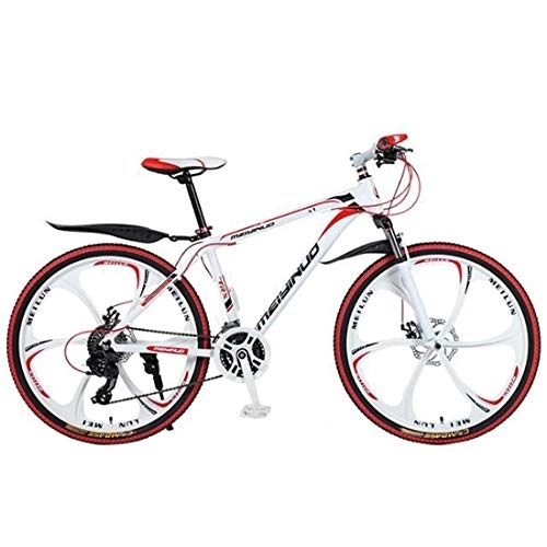 Vélo de montagnes : Dsrgwe VTT, 26" Vélos de Montagne, Vélos Cadre en Alliage d'aluminium léger, Double Disque de Frein et la Suspension Avant (Color : White, Size : 21 Speed)