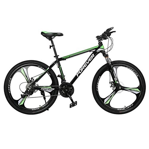 Vélo de montagnes : Dsrgwe VTT, Mountain Bike, Cadre en Acier au Carbone Hardtail Montagne Vélos, Double Frein à Disque et Suspension Avant, 26 Pouces Roue (Color : Green, Size : 24-Speed)