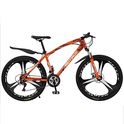 Vélo de montagnes : Dsrgwe VTT, Mountain Bike, Cadre en Acier au Carbone Vélos hardtails, Suspension Double Disque de Frein Avant et 26" Mag Wheel (Color : Orange, Size : 21 Speed)