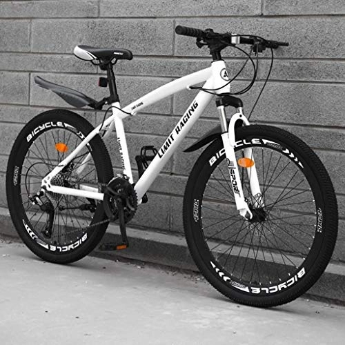 Vélo de montagnes : Dsrgwe VTT, Mountain Bike / Vélos, Cadre en Acier au Carbone, Suspension Avant et Double Disque de Frein, Roues 26 Pouces (Color : A, Size : 21-Speed)