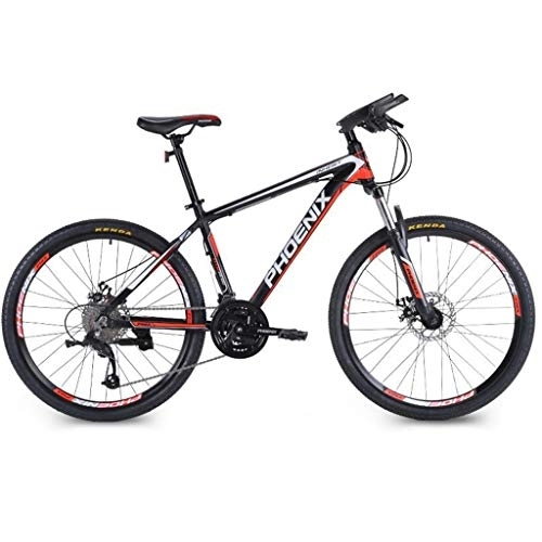 Vélo de montagnes : Dsrgwe VTT, Mountain Bike / Vélos, Cadre en Alliage d'aluminium, Suspension Avant et Double Disque de Frein, Roues 26 Pouces, 27 Vitesses (Color : Black+Red)