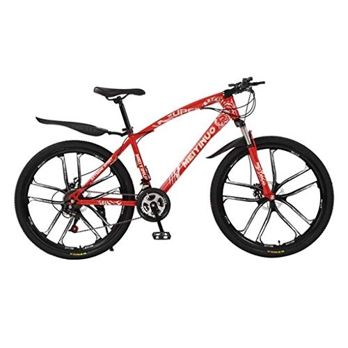 Vélo de montagnes : Dsrgwe VTT, VTT, Hardtail Vélo de Montagne, Double Frein à Disque et Suspension Avant, 26 Pouces Roues (Color : Red, Size : 21-Speed)