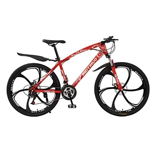 Vélo de montagnes : Dsrgwe VTT, VTT, Vélo de Montagne, Double Frein à Disque et Suspension Avant Fourche, 26inch Roues (Color : Red, Size : 21-Speed)